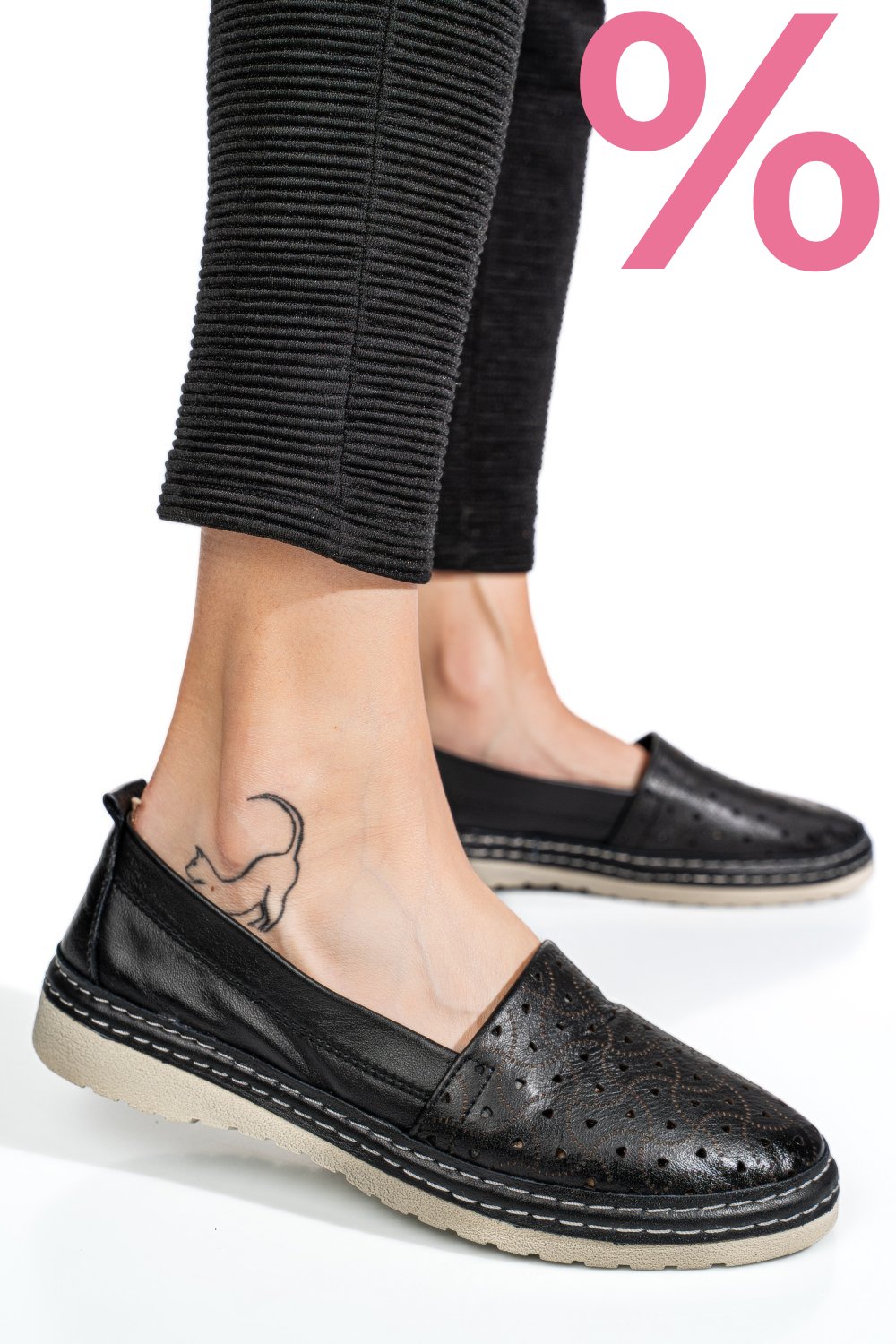 ESPADRILE NEGRE PIELE NATURALA 9PC0