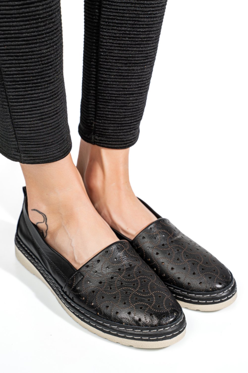 ESPADRILE NEGRE PIELE NATURALA 9PC0