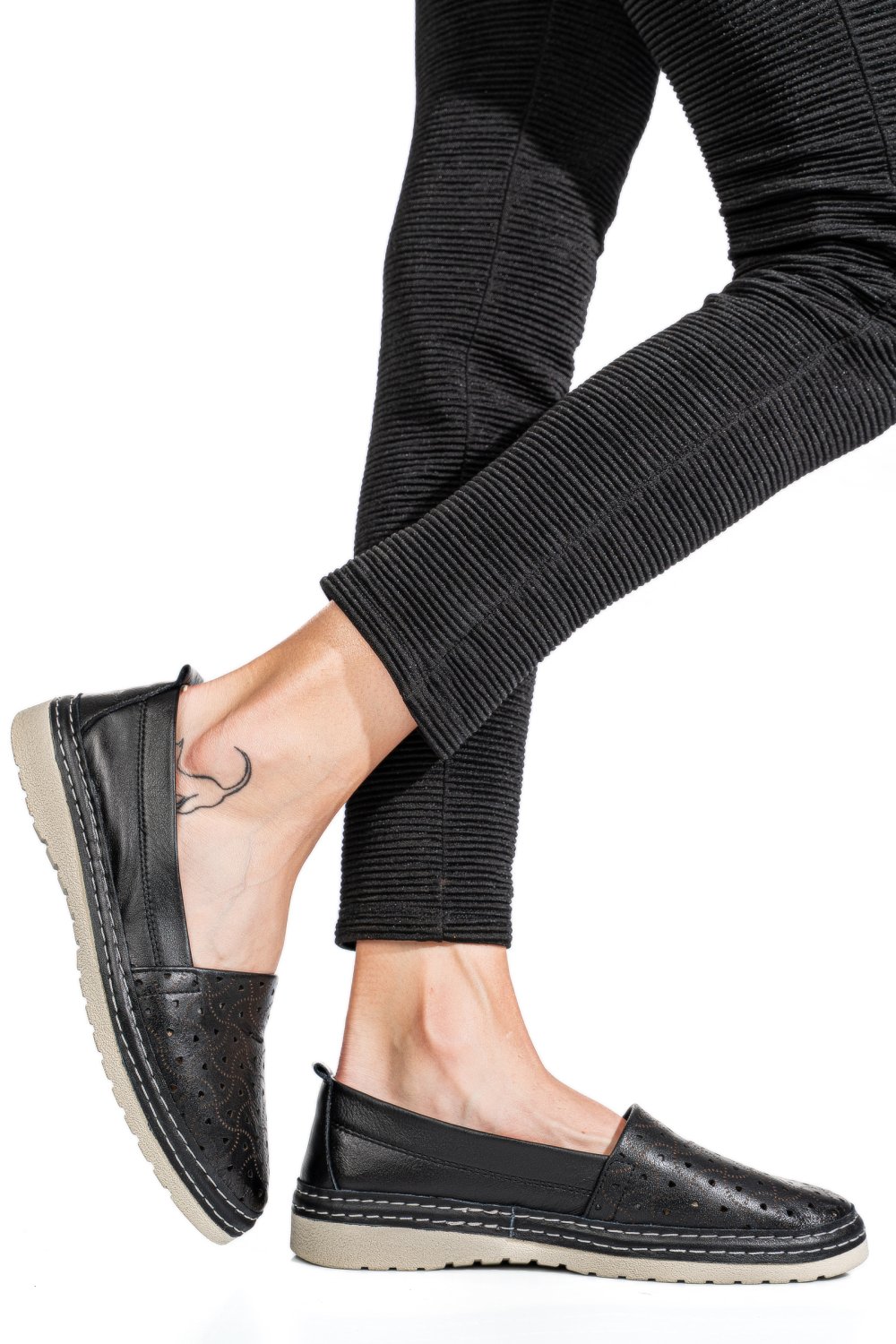 ESPADRILE NEGRE PIELE NATURALA 9PC0