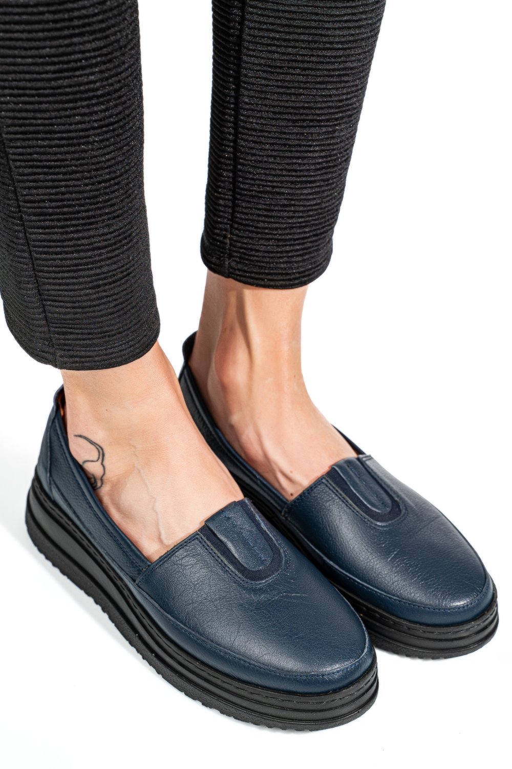 MOCASINI ALBASTRI PIELE NATURALA 1PC967