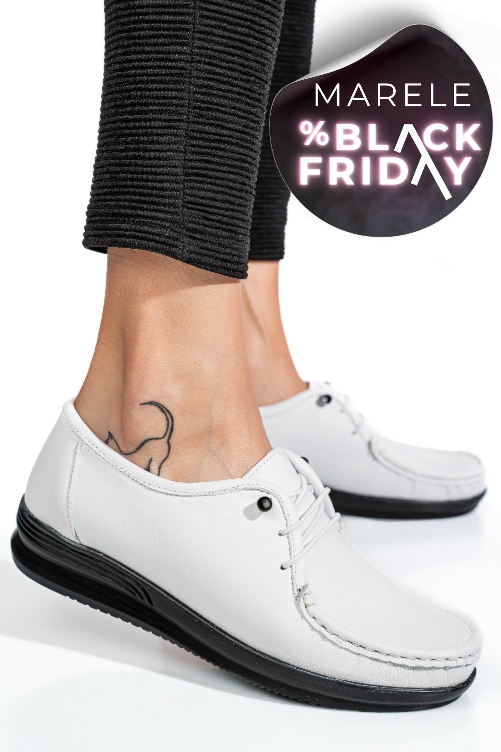 MOCASINI ALBI PIELE NATURALA 3PC03