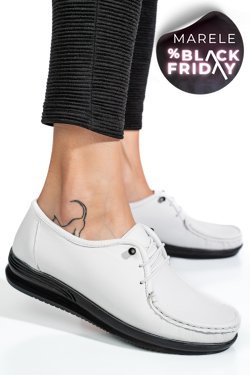 MOCASINI ALBI PIELE NATURALA 3PC03