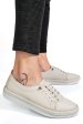 Pantofi sport bej piele naturala 5pc00