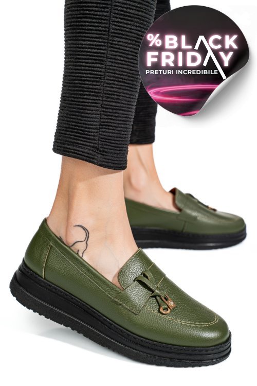 Mocasini verzi piele naturala 1pc982