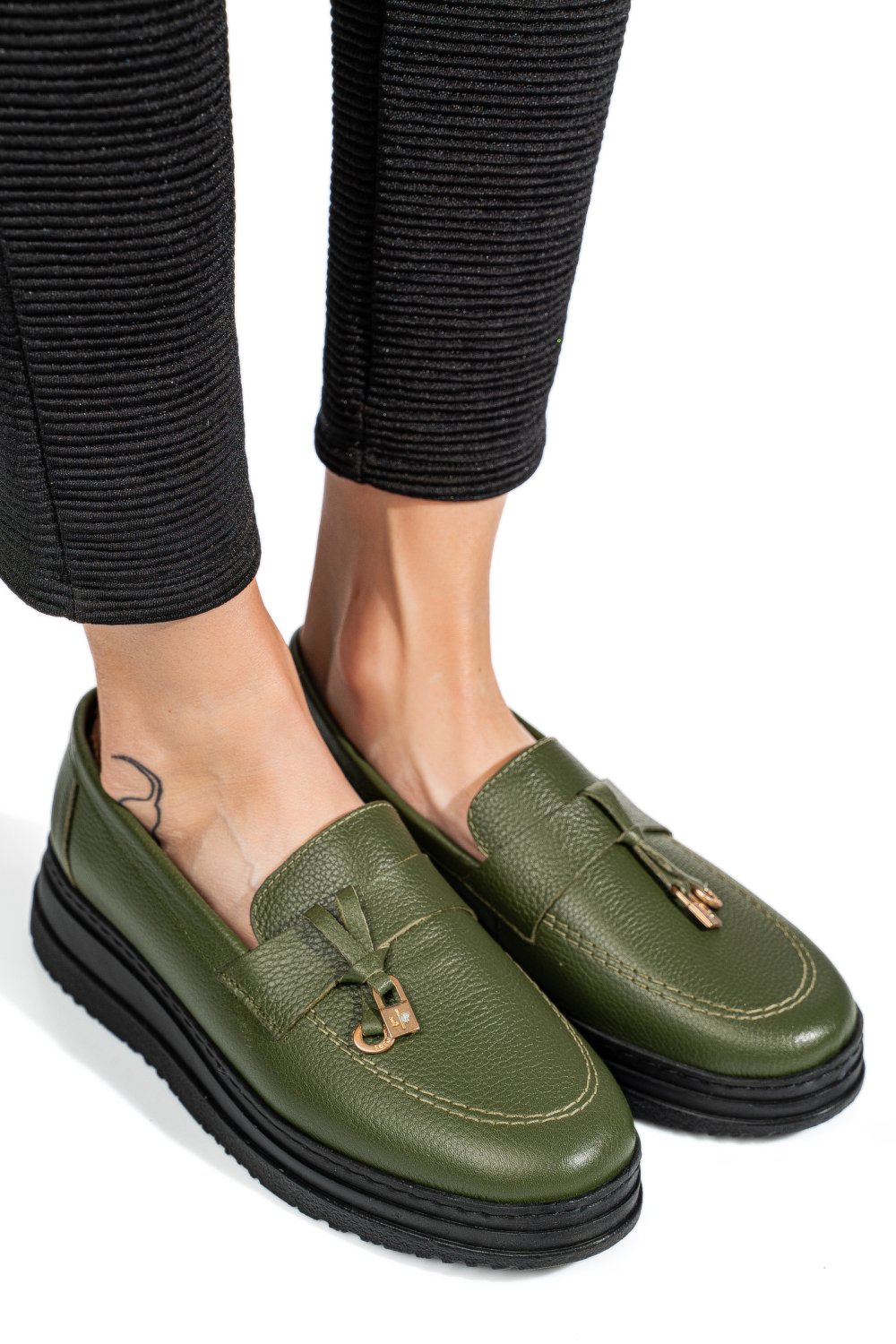 MOCASINI VERZI PIELE NATURALA 1PC982