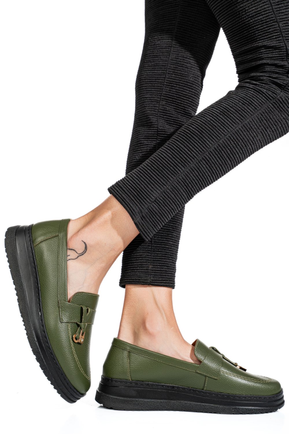 MOCASINI VERZI PIELE NATURALA 1PC982