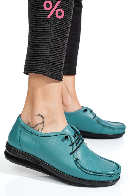 Mocasini turcoaz piele naturala 3pc03