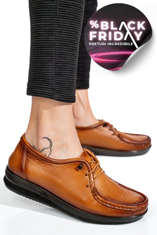 Mocasini maro piele naturala 3pc03