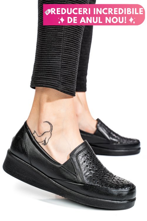 Pantofi negri piele naturala 6pc02
