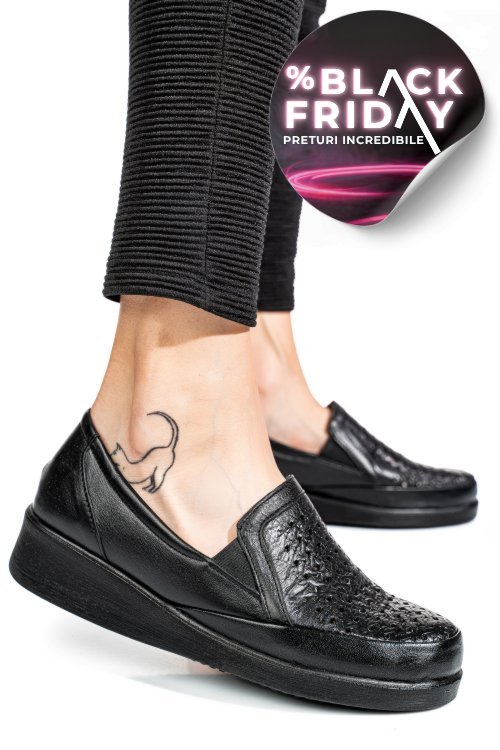 Pantofi negri piele naturala 6pc02