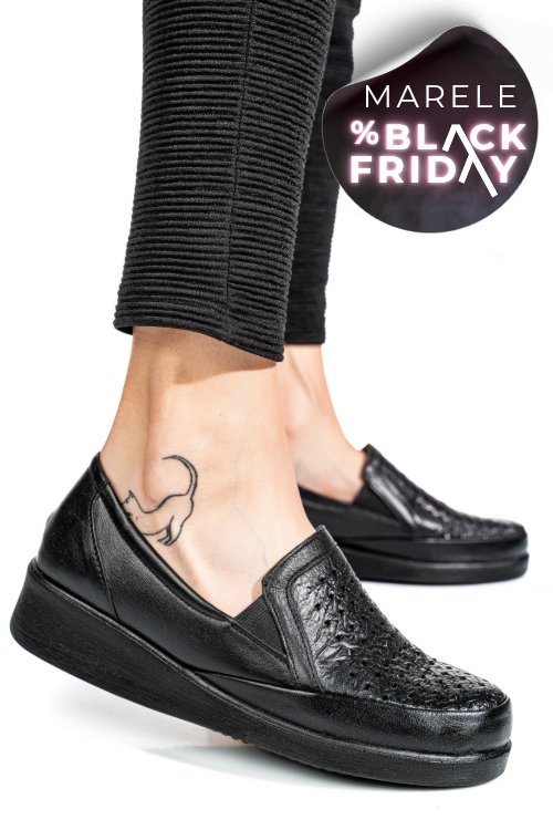 Pantofi negri piele naturala 6pc02