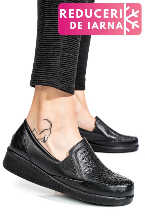 Pantofi negri piele naturala 6pc02