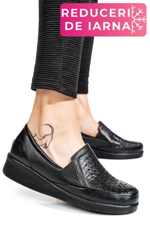 Pantofi negri piele naturala 6pc02