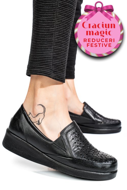 Pantofi negri piele naturala 6pc02