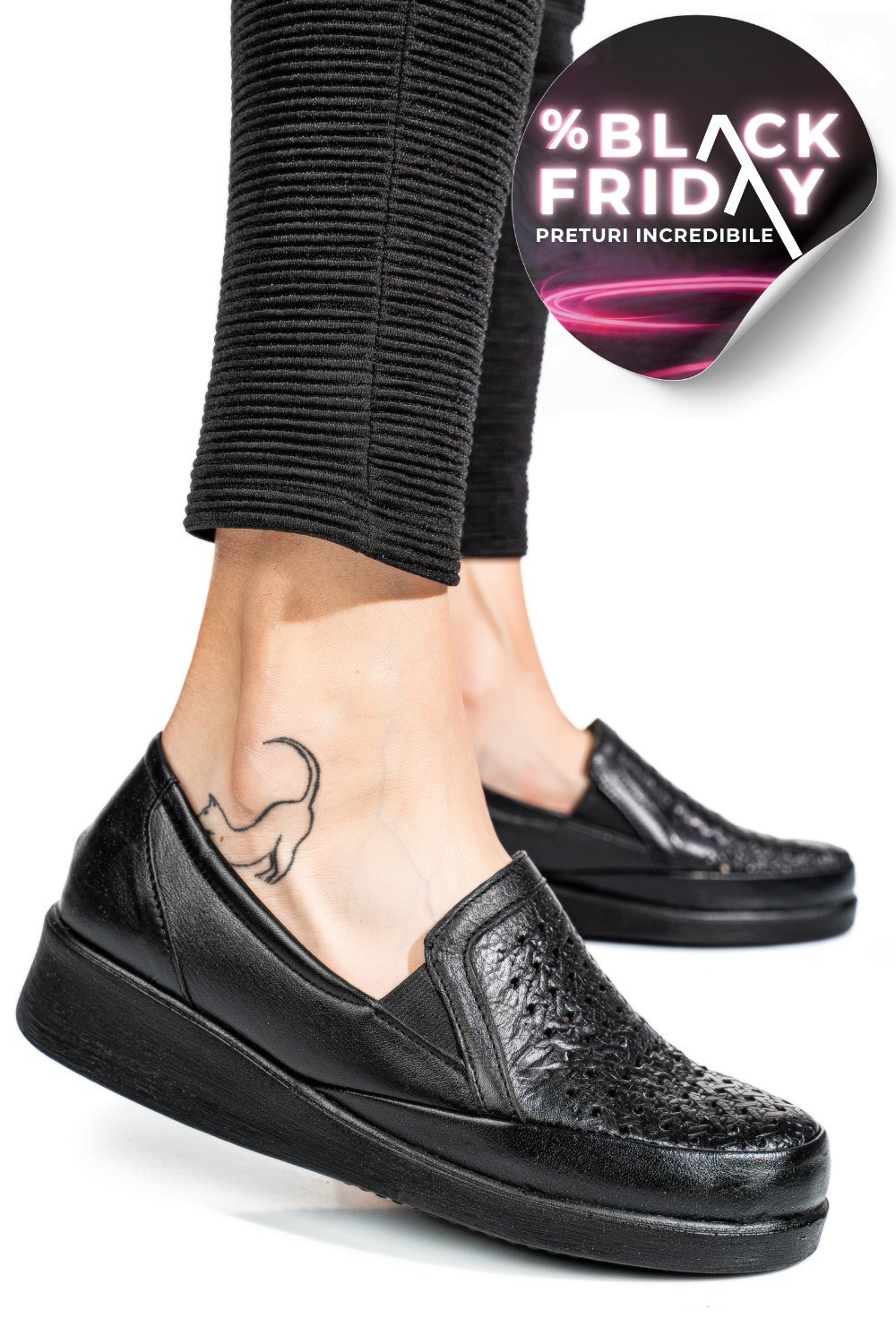 PANTOFI NEGRI PIELE NATURALA 6PC02