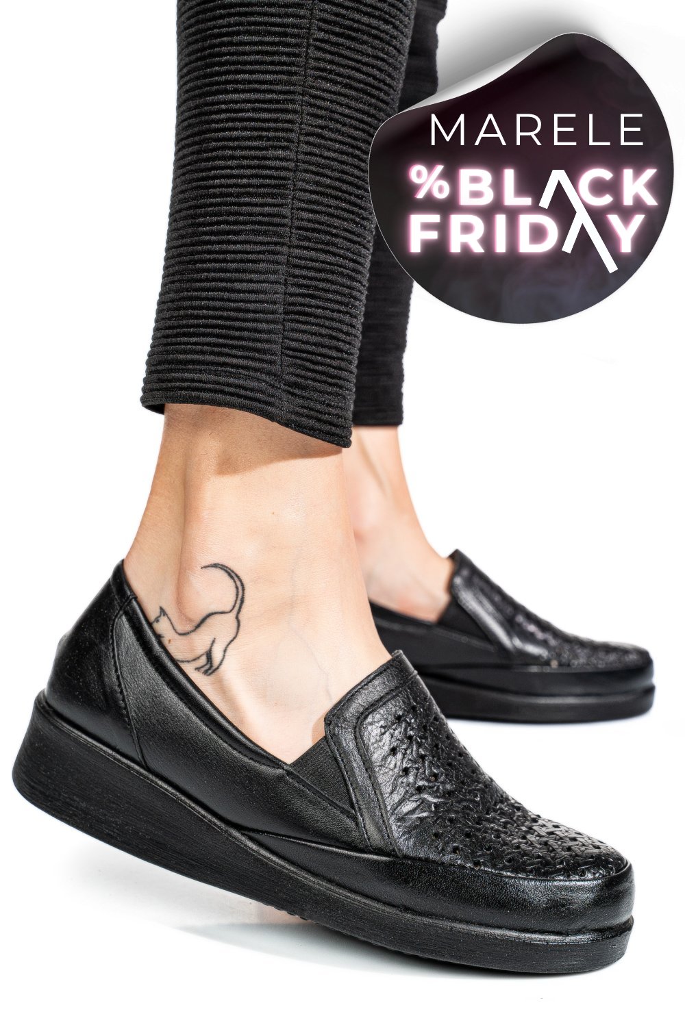 PANTOFI NEGRI PIELE NATURALA 6PC02