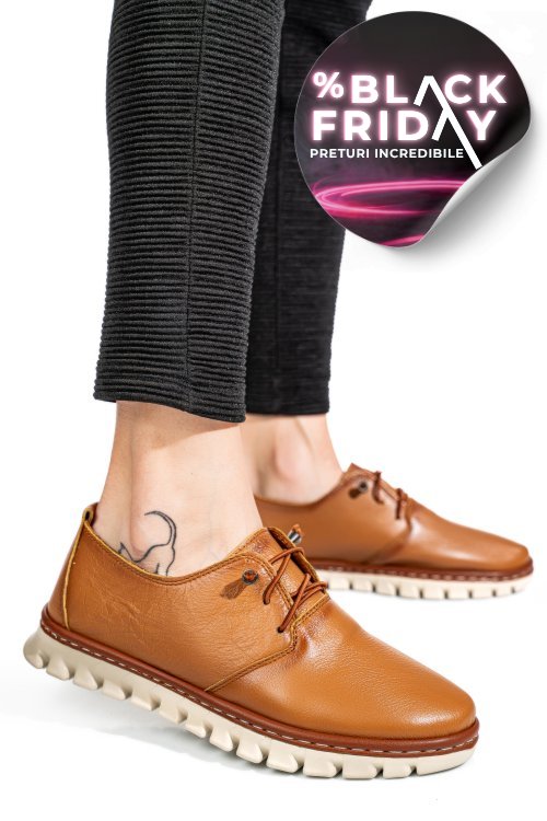 Pantofi maro piele naturala 1pc50mm