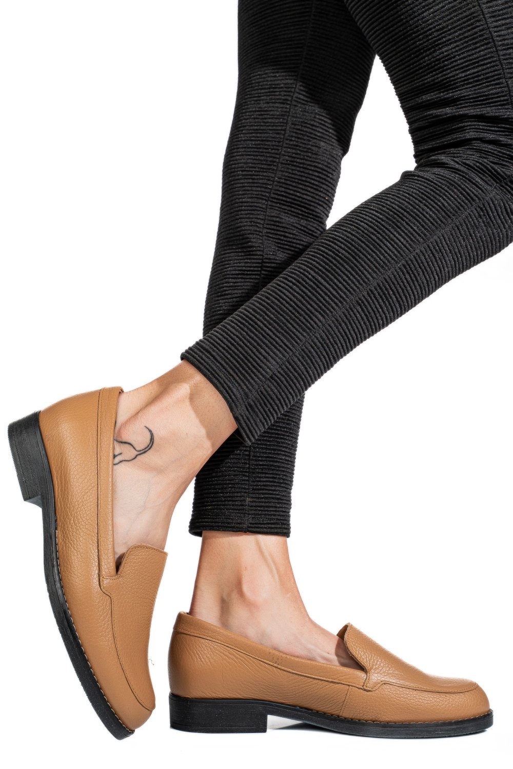 MOCASINI MARO DESCHIS PIELE NATURALA 1PC110