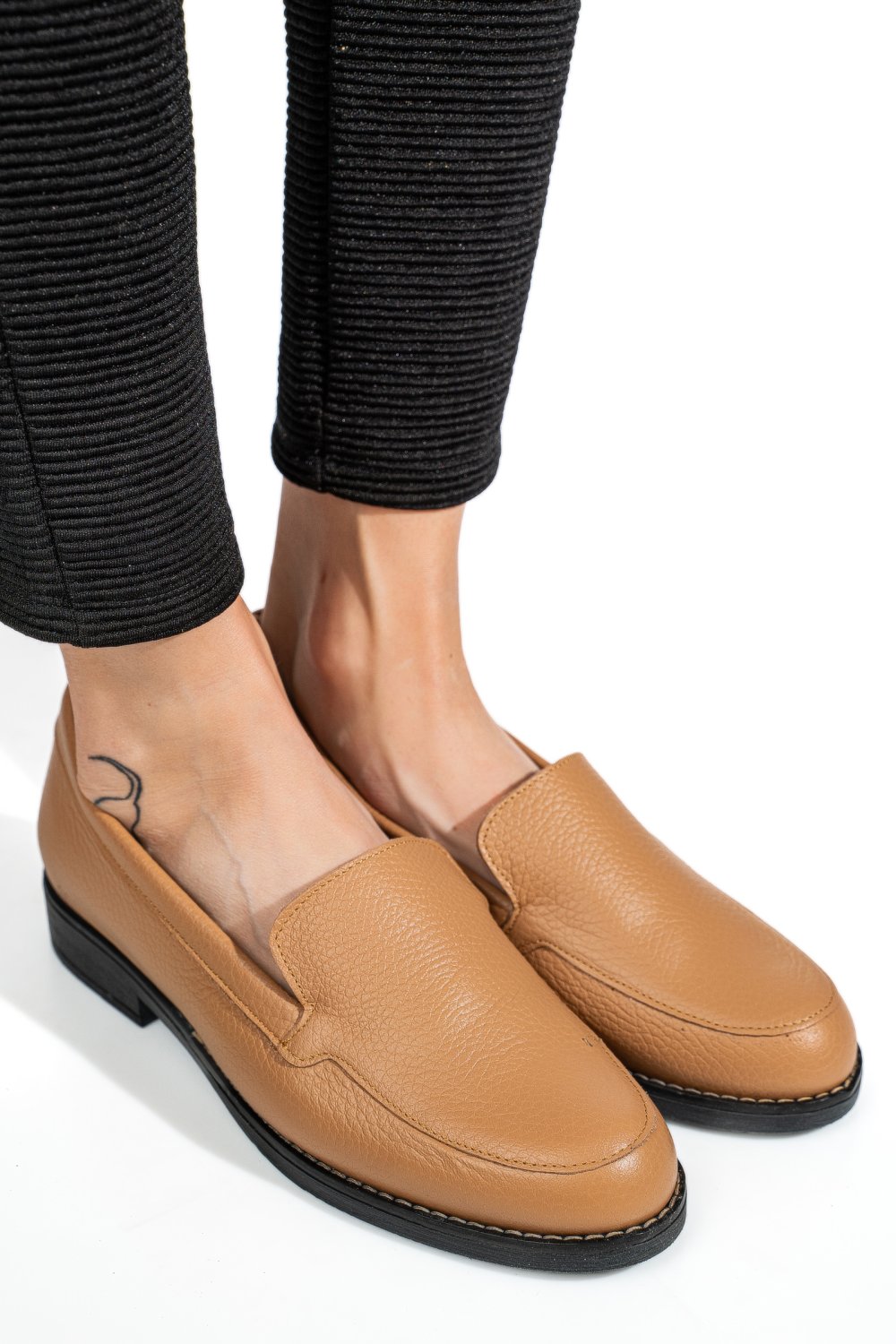 MOCASINI MARO DESCHIS PIELE NATURALA 1PC110