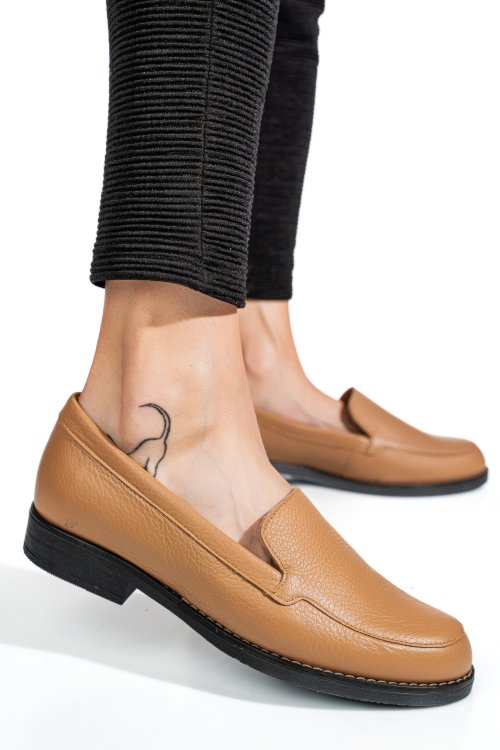 Mocasini maro deschis piele naturala 1pc110