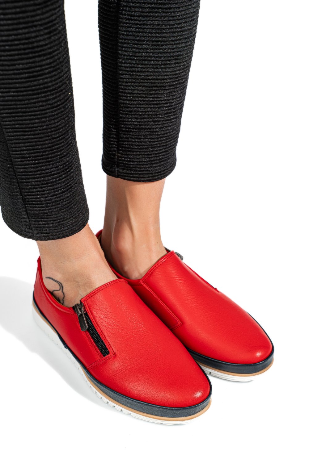 ESPADRILE ROSII PIELE NATURALA 0PC10