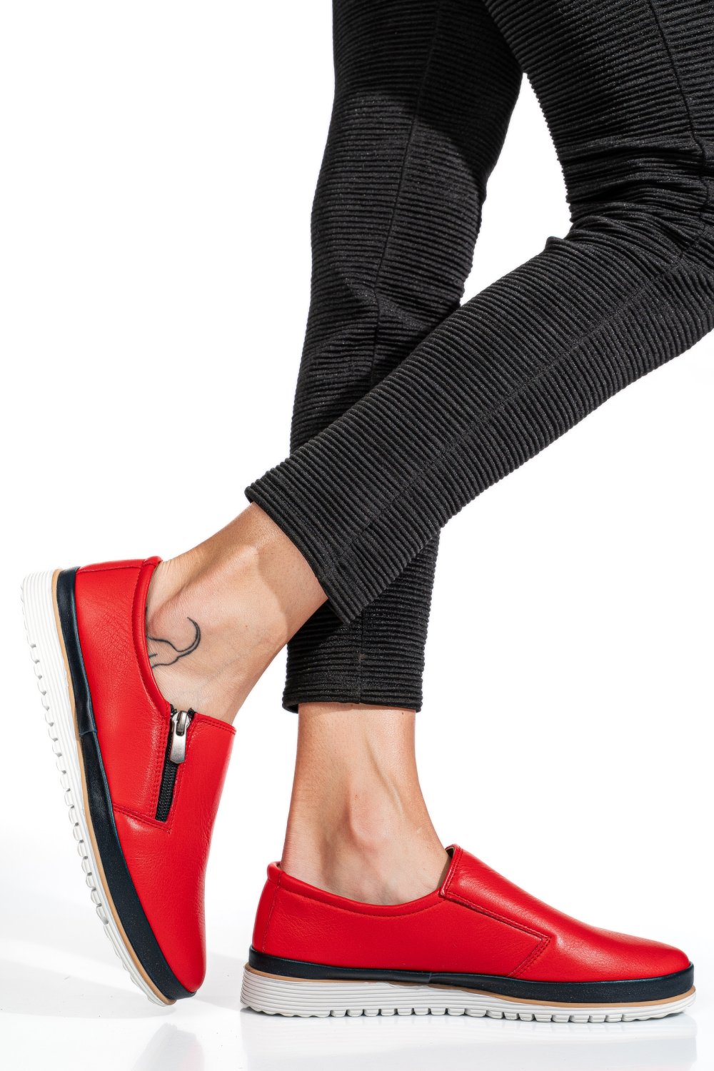 ESPADRILE ROSII PIELE NATURALA 0PC10