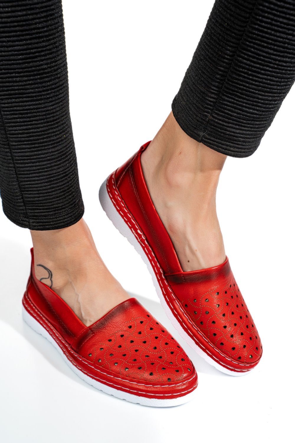 ESPADRILE ROSII PIELE NATURALA 9PC0