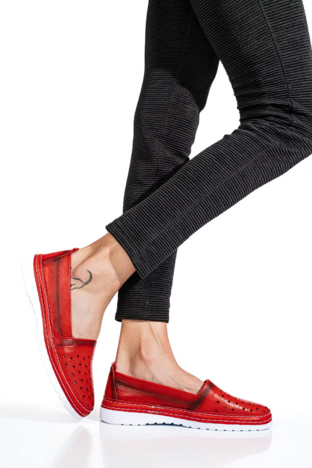 ESPADRILE ROSII PIELE NATURALA 9PC0