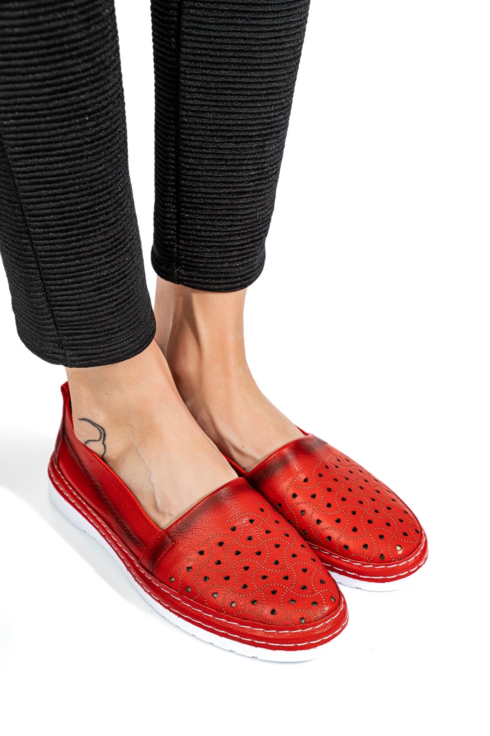 ESPADRILE ROSII PIELE NATURALA 9PC0
