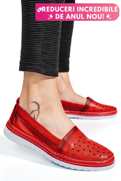 Espadrile rosii piele naturala 9pc0