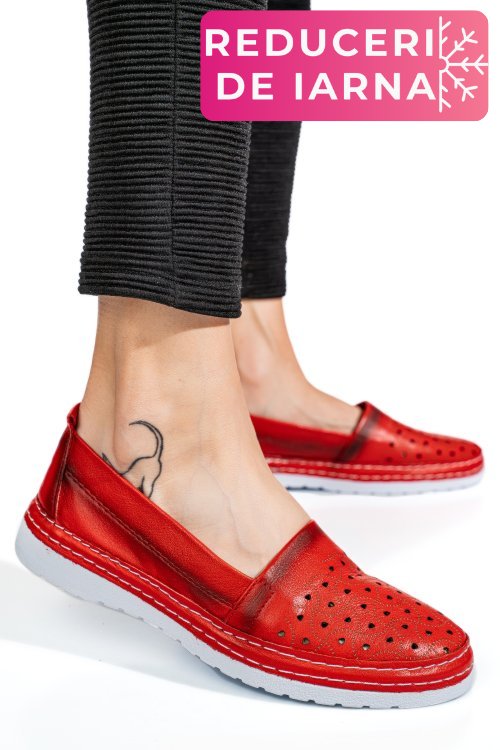 Espadrile rosii piele naturala 9pc0