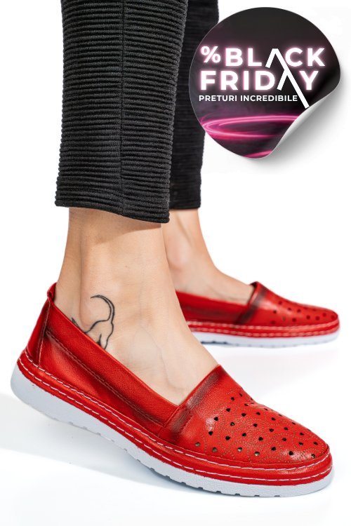 Espadrile rosii piele naturala 9pc0