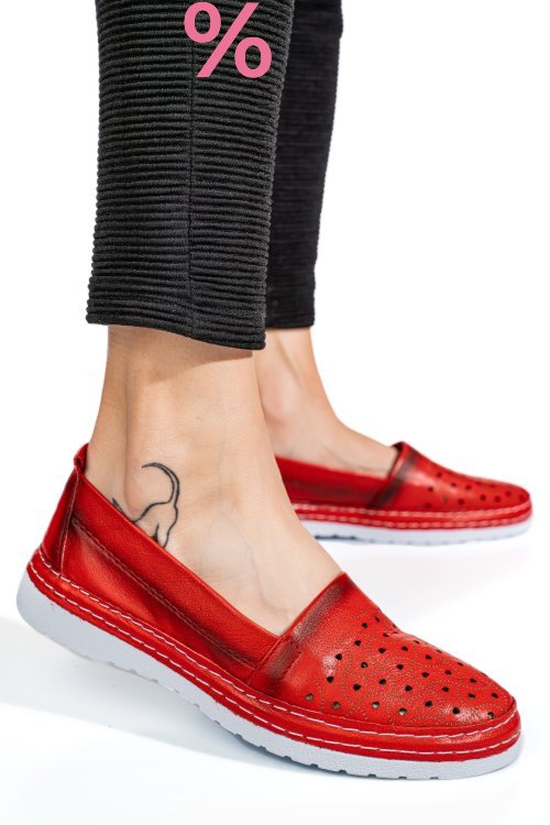 Espadrile rosii piele naturala 9pc0