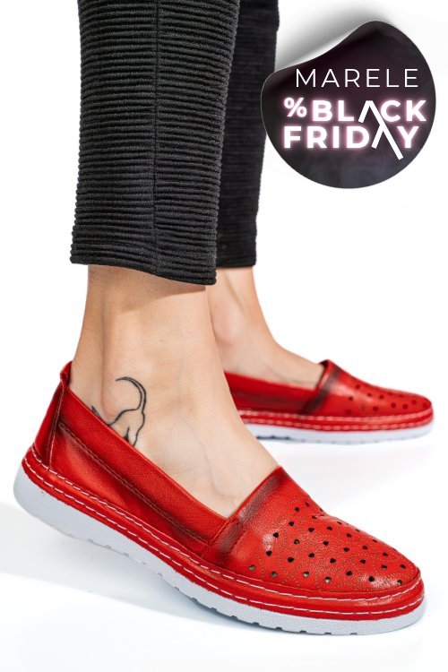 Espadrile rosii piele naturala 9pc0