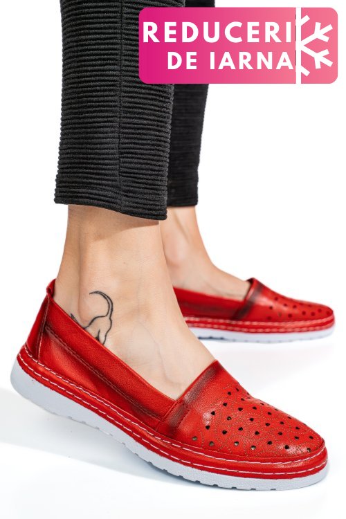 Espadrile rosii piele naturala 9pc0