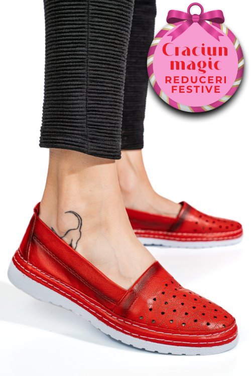 Espadrile rosii piele naturala 9pc0
