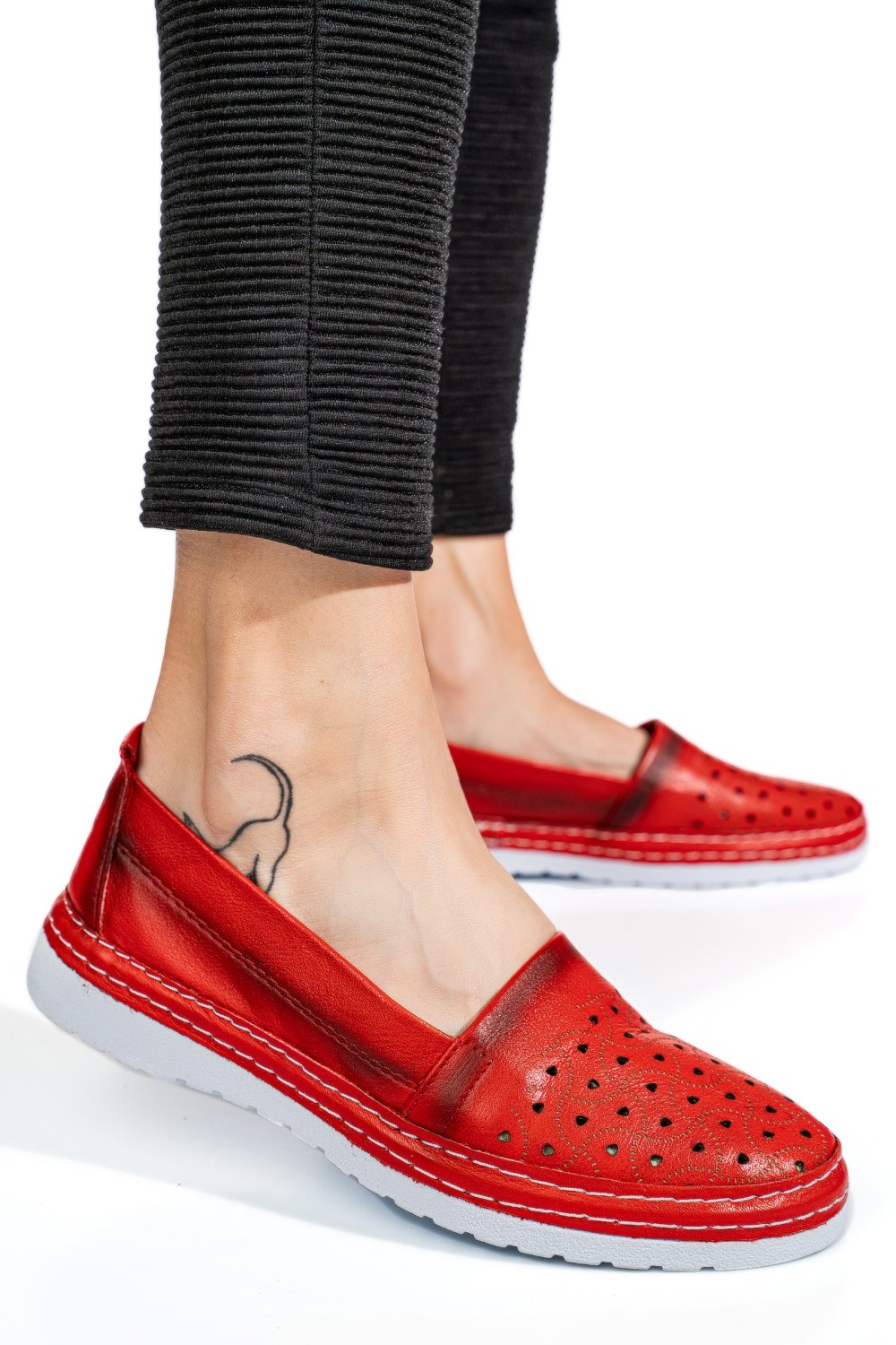 ESPADRILE ROSII PIELE NATURALA 9PC0