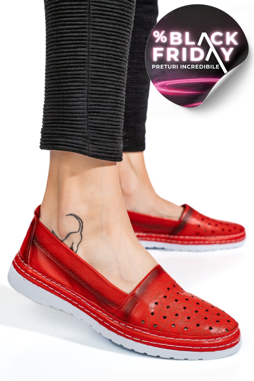 ESPADRILE ROSII PIELE NATURALA 9PC0