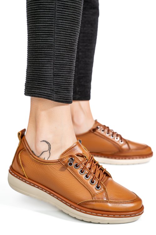 Pantofi sport maro piele naturala 1pc342