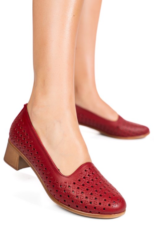 Pantofi rosii piele naturala 3pc06mm