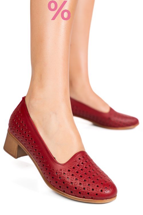 Pantofi rosii piele naturala 3pc06mm