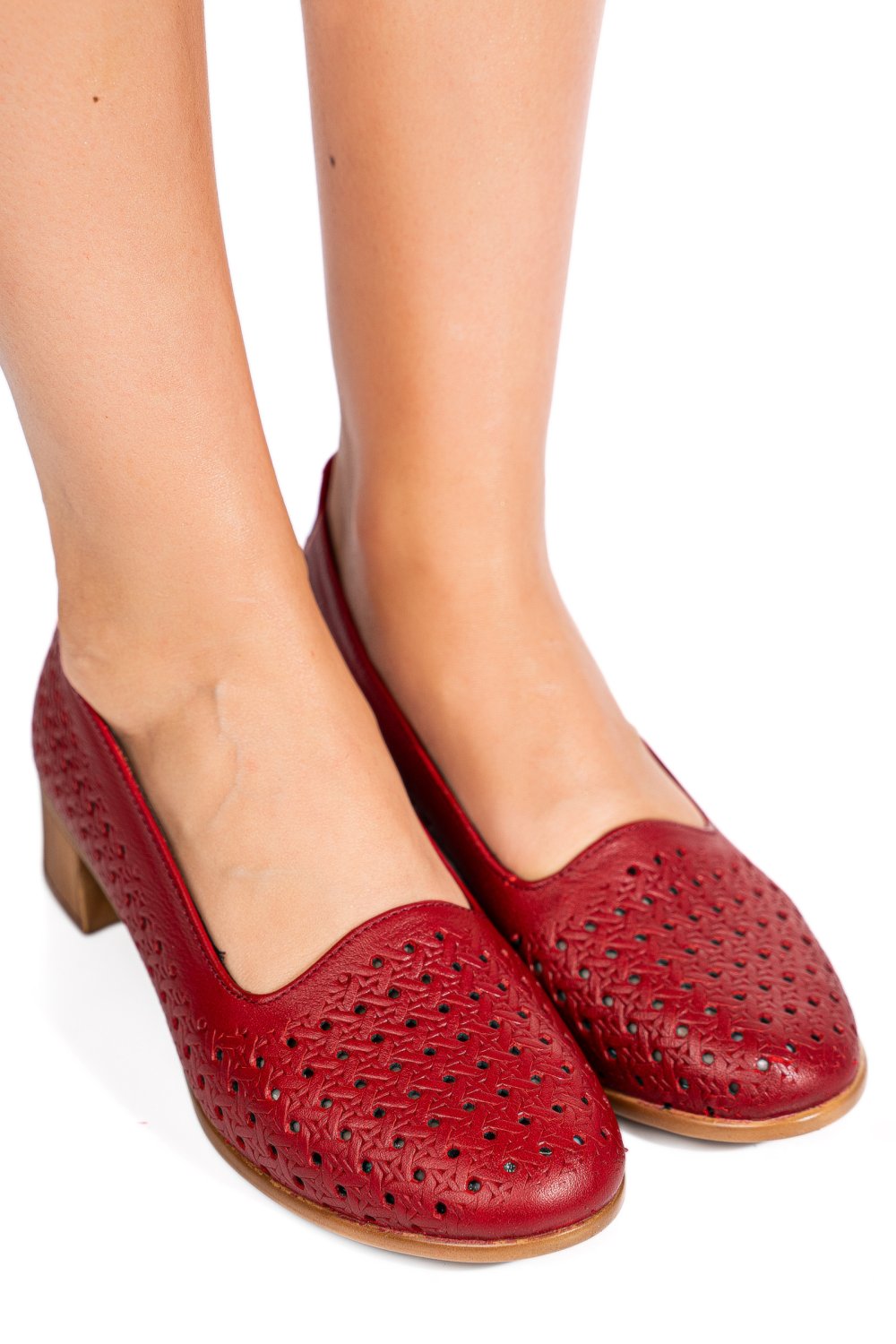 PANTOFI ROSII PIELE NATURALA 3PC06MM