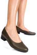 PANTOFI DAMA PIELE NATURALA KHAKI TOC MIC 2S77040