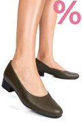 PANTOFI DAMA PIELE NATURALA KHAKI TOC MIC 2S77040