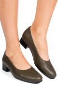 PANTOFI DAMA PIELE NATURALA KHAKI TOC MIC 2S77040