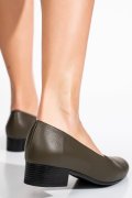 PANTOFI DAMA PIELE NATURALA KHAKI TOC MIC 2S77040