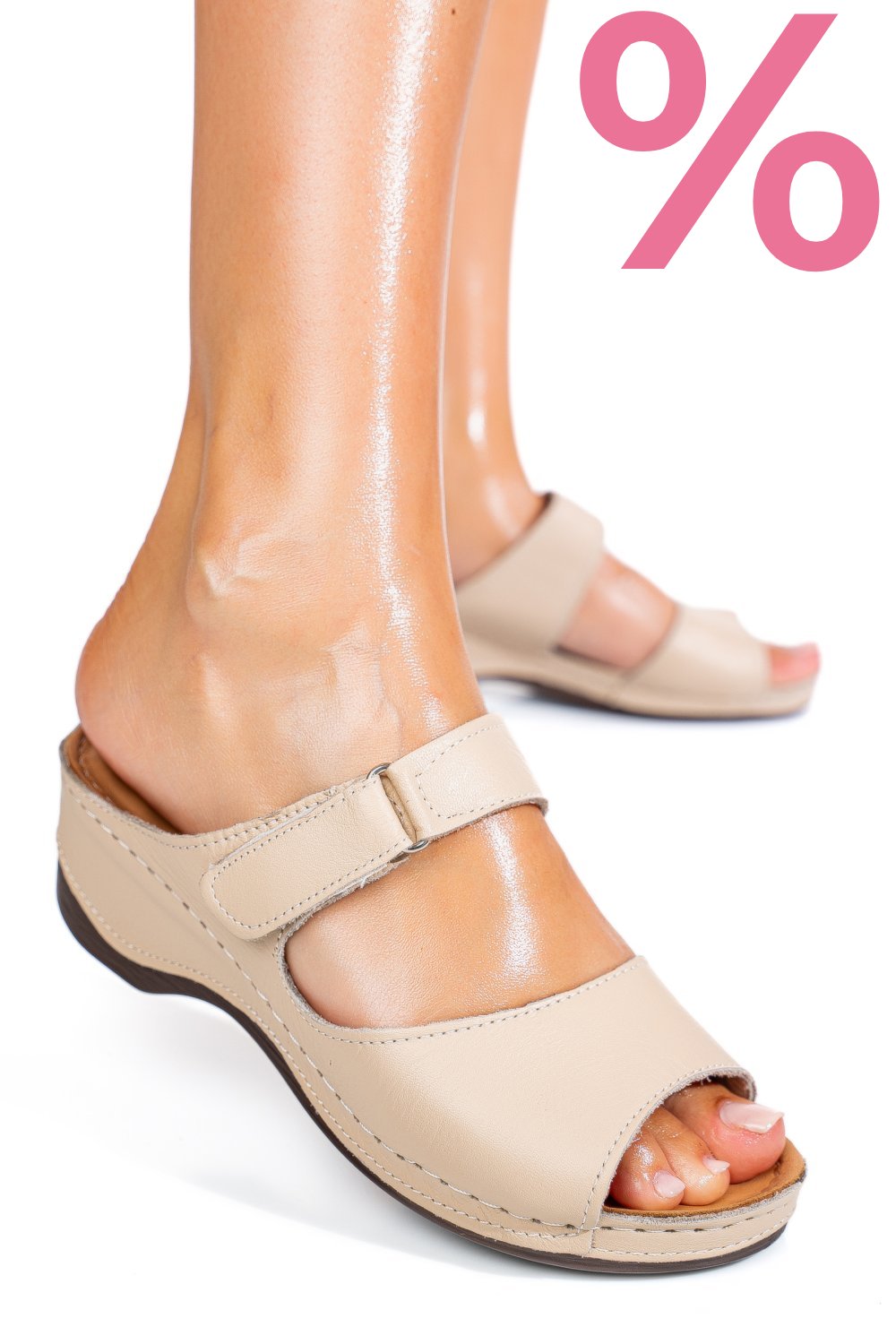 PAPUCI BEJ PIELE NATURALA 1PC312