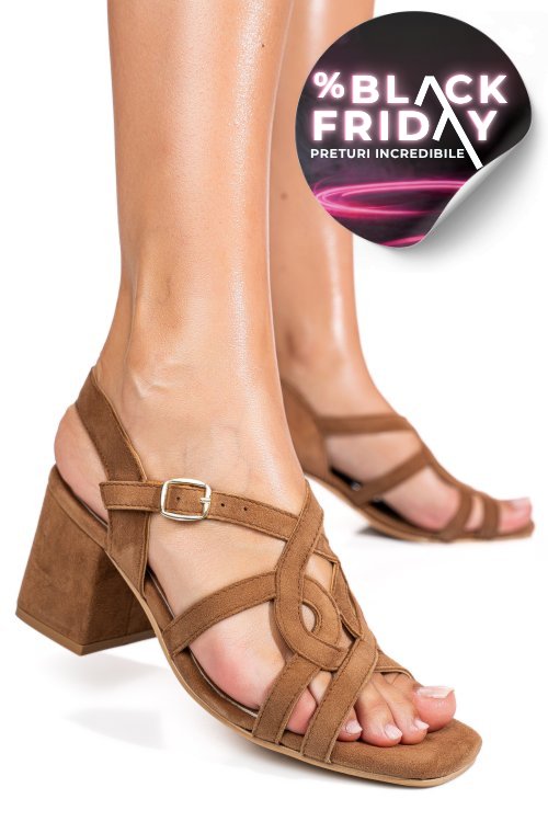 Sandale maro piele naturala intoarsa es77m8660