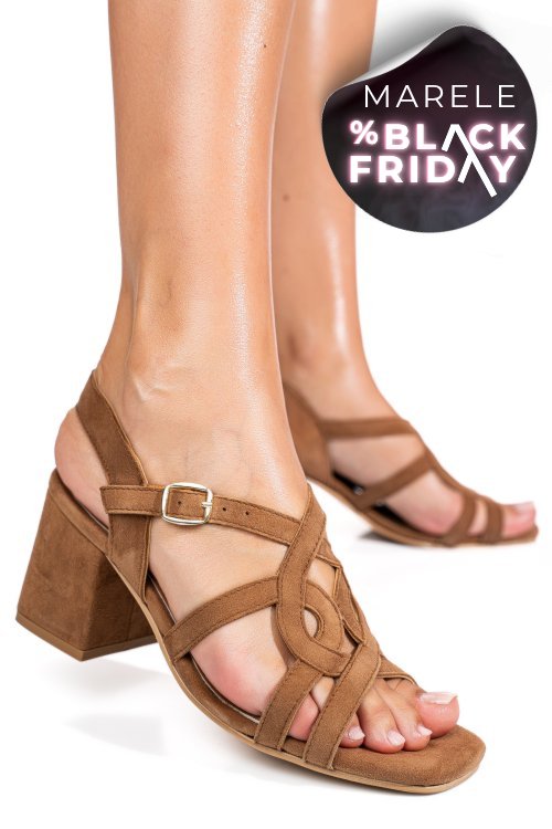 Sandale maro piele naturala intoarsa es77m8660