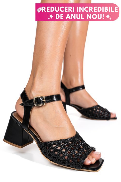 Sandale negre piele naturala es77m8644